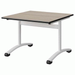 TABLE MALIBU 80X80 T3 DL STRA ANTIB ACACIA/NOIR BLC 9016