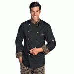 VESTE CHEF CUISINIER EXTRALIGHT NOIR BISCUIT