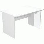 BUREAU DROIT PIEDS PANNEAUX FAST - 120 CM - BLANC - BLANC