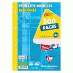 FEUILLETS MOBILES 500 PAGES SÉYÈS FORMAT A4 21 X 29,7 CM MÉTRIC CLAIREFONTAINE - PERFORÉES