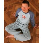 Peau ethique - Pyjama garçon bleu en coton biologique 10 ans