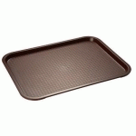 PLATEAU FAST FOOD, (L)350 X (P)270 MM, MARRON - LOT DE 4