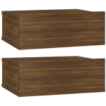 TABLES DE CHEVET FLOTTANTES 2 PCS CHÊNE MARRON 40X30X15 CM