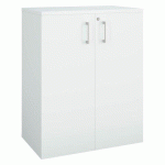 ARMOIRE COMPTOIR BOIS ECLA H 100 X L 80 CM À PORTES BATTANTES - BLANC