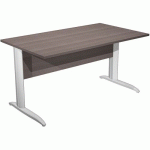 BUREAU DROIT PIEDS L EN MÉTAL FAST 140 CM - FRÊNE - BLANC