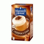 CAFÉ MAXWELL HOUSE CAPPUCINO SOLUBRE STICK - BOÎTE DE 10