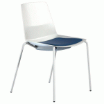 CHAISE CLUE STRUCTURE BLANCHE COQUE BLANCHE COUSSIN BLEU - QUADRIFOGLIO