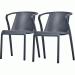 FAUTEUIL JARDIN EMPILABLE FADO GRIS ANTHRACITE EN LOT - EZPELETA