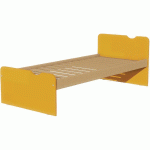 LIT TÊTE ET PIED DÉCO SOMMIER À LATTES 90X200 CM IDENTITÉ ARGENT/ORANGE - MANUTAN COLLECTIVITÉS