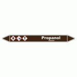 LOT DE 5 - MARQUEUR DE TUYAUTERIE - PROPANOL - NFX 08-105 - VINYLE LAMINÉ 450 X 52 MM