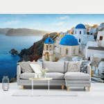 PAPIER PEINT INTISSÉ - SANTORINI - MURAL FORMAT PAYSAGE DIMENSION HXL: 190CM X 288CM