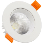 SPOT LED DOWNLIGHT COB ORIENTABLE ROND 15W BLANC COUPE Ø 113MM NO FLICKER BLANC FROID 5000K 60º
