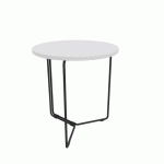 TABLE BASSE RONDE MADRID Ø 46 CM - BLANC/NOIR