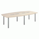 TABLE MODULABLE BELEM 10 PERSONNES L 280 X P 140 CM PEUPLIER PIÈTEMENT ALUMINIUM