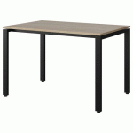 TABLE RECTANGULAIRE MALIBU 120X80 T6 CHANT ABS CHÊNE/NOIR - MANUTAN EXPERT