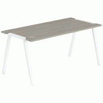 BUREAU GARY 180 X 70 CM PIED BLANC PLATEAU CHÊNE GRIS - MBA