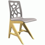 CHAISE IRISS AST COQUE GRIS ARGILE/HÊTRE NATUREL