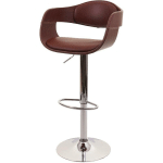 JAMAIS UTILISÉ] TABOURET DE BAR HHG 637B, CHAISE DE BAR TABOURET DE COMPTOIR, DESIGN RÉTRO, BOIS SIMILI CUIR MARRON - BROWN