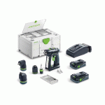 PERCEUSE-VISSEUSE 18V C 18 HPC 4,0 I-SET + 2 BATTERIES 4AH + CHARGEUR + COFFRET SYSTAINER SYS3 - FESTOOL - 577617