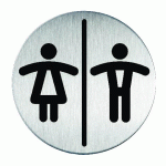 PLAQUE SIGNALÉTIQUE ACIER TOILETTES DAMES/HOMMES - MANUTAN COLLECTIVITÉS