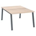 PÔLE DE 2 BUREAUX DROITS CHÊNE CLAIR L 120 X P 80 CM PIÉTEMENT MÉTAL ANTHRACITE - ARCH