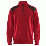 SWEAT COL CAMIONNEUR BICOLORE ROUGE/NOIR TAILLE XS - BLAKLADER