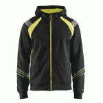 SWEAT ZIPPÉ À CAPUCHE NOIR/JAUNE FLUORESCENT TAILLE XS - BLAKLADER