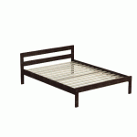 LIT NOVA 140X190 PMR HAUTEUR 50CM TÊTE 2 TRAVERSES SOMMIER À LATTES WENGÉ - MANUTAN COLLECTIVITÉS