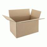 LOT DE 20 - CARTON CAISSE AMÉRICAINE KRAFT BRUN DOUBLE CANNELURE L 50 X L 30 X H 30 CM