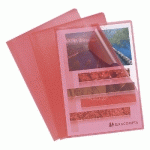 SACHET 100 POCHETTES POLYPROPYLÈNE GRAINÉ 12/100E - A4 - ROUGE - LOT DE 10