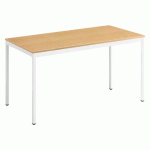 TABLE DE BUREAU MULTI-USAGE ÉCO HÊTRE 140 X 70 CM PIEDS BLANC
