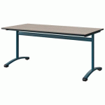 TABLE MALIBU 160X80 T5 DL STR ANTIB ACACIA/NOIR BLEU 5025