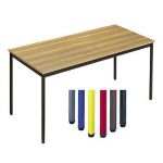 TABLE POLYVALENTE RECTANGLE - L. 160 X P. 80 CM - PLATEAU TECK - PIEDS ROUGE