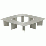 TABLE RÉUNION ATEM 350 X 350 CM PIED PANNEAU CHÊNE GRIS - MBA