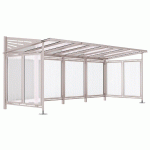 ABRI VÉLOS CONVIVIALE INITIAL/COMPLÉMENTAIRE AVEC BARDAGES - GRIS 7044 - MANUTAN COLLECTIVITÉS