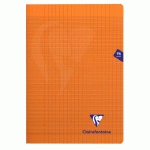 CAHIER PIQUÉ MIMESYS A4 96 PAGES GRANDS CARREAUX COUVERTURE POLYPROPYLÈNE - ORANGE - LOT DE 10