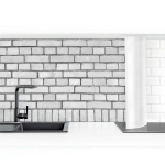 CRÉDENCE ADHÉSIVE - WHITE BRICK WALLPAPER LONDON DIMENSION HXL: 50CM X 50CM MATÉRIEL: PREMIUM