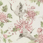 PAPIER PEINT INTISSÉ SALON AVEC OISEAU | PAPIER PEINT JAPONAIS BEIGE & ROSE | TAPISSERIE ANIMAUX MOTIF OISEAU POUR CHAMBRE ADULTE - 10,05 X 0,53 M