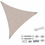 SEKEY - VOILE D'OMBRAGE PES AVEC KIT DE MONTAGE 3,6 × 3,6 × 3,6 M, TAUPE