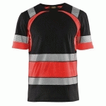 T-SHIRT HAUTE VISIBILITÉ NOIR/ROUGE FLUORESCENT TAILLE XS - BLAKLADER