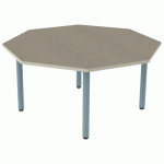 TABLE CARÉLIE OCTO Ø120 T3 STR POLY. ÉRABLE G. BEIGE/LAGON - MOBIDECOR