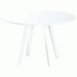 TABLE RÉUNION EVAN Ø 120 CM PIED BLANC PLATEAU BLANC - MBA
