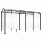 ABRI FUMEURS VOÛTE M 5 M BARDAGES FOND/LATÉRAUX GRIS PROCITY - PROCITY