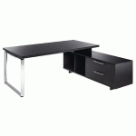 BUREAU CONSOLE ET PIED CADRE MÉTAL ROYAL - 195 CM - NOIR - ARTARREDI