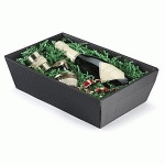 CORBEILLE CARTON MICRO-CANNELURE NOIR 25,5 X 20 X 10 CM