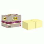 LOT DE 12 - NOTES REPOSITIONNABLES RECYCLÉES JAUNES PASTEL SUPER STICKY POST-IT 76 X 76 MM - BLOC DE 70 FEUILLES