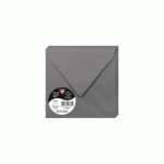 LOT DE 2 - PAQUET DE 20 ENVELOPPES POLLEN 140X140MM 120G/M2 - GRIS ACIER