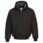 PORTWEST DC801 VESTE À CAPUCHE AVEC DOUBLURE EN DUVET DE CANARD NOIR - TAILLE XL