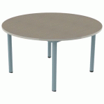 TABLE CARÉLIE MOB ROND Ø120 T4 STR POLY ÉRABLE G. BEIG/LAGON - MOBIDECOR