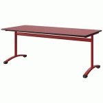TABLE MALIBU 180X80 T5 DL ST ANTIB ROUG U321/NOIR ROUGE 3020
